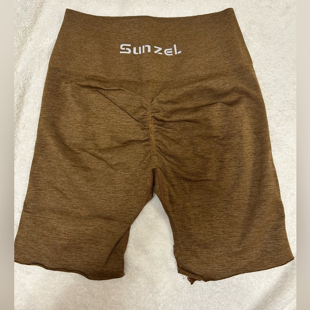 Light Brown Sunzel Scrunch Shorts